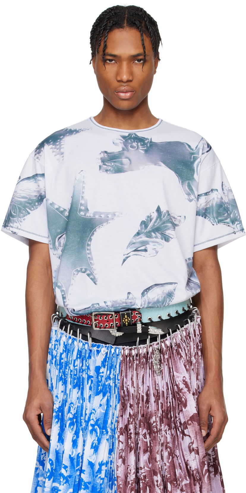 T-paita Chopova Lowena Chopova Lowena Zoom Spur Oversized Graphic T-Shirt Valkoinen | 2303