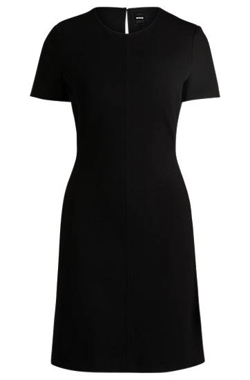 Mekko BOSS Slim Fit Stretch Crew Neck Dress Musta | 50490062