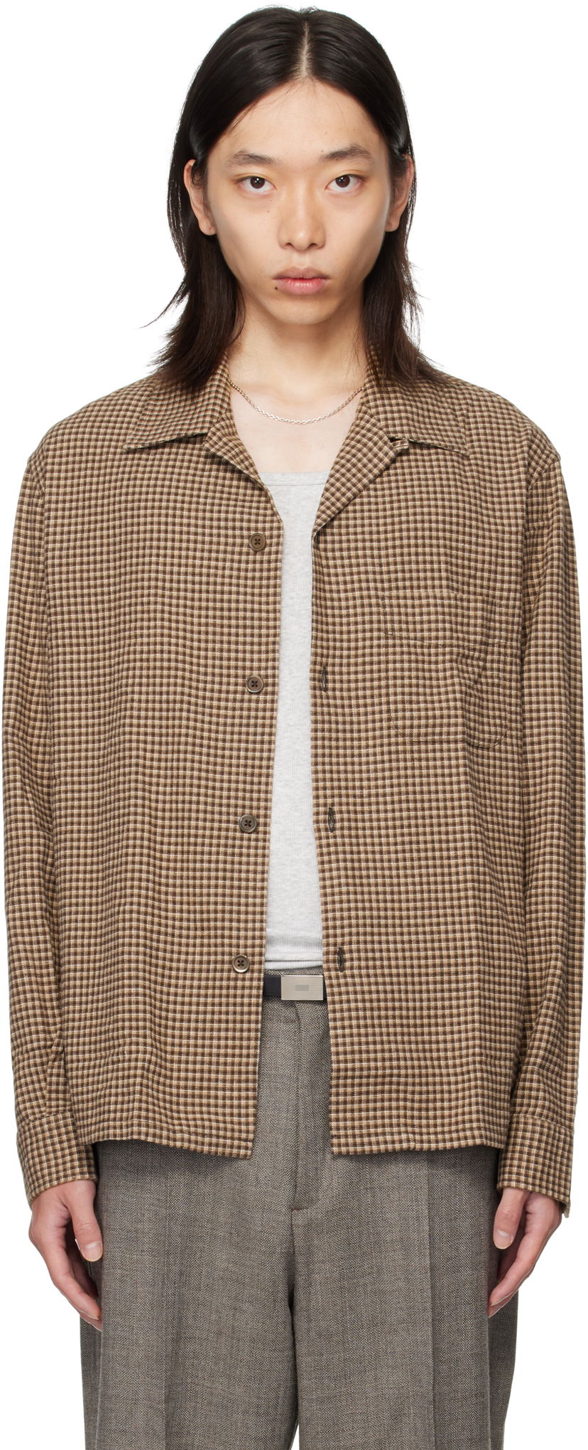 Paita OUR LEGACY OUR LEGACY Heusen Check Shirt Ruskea | M4252HE