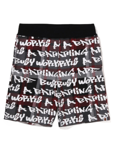 Shortsit BAPE Graffiti Check Shorts Musta | 1I80-153-007