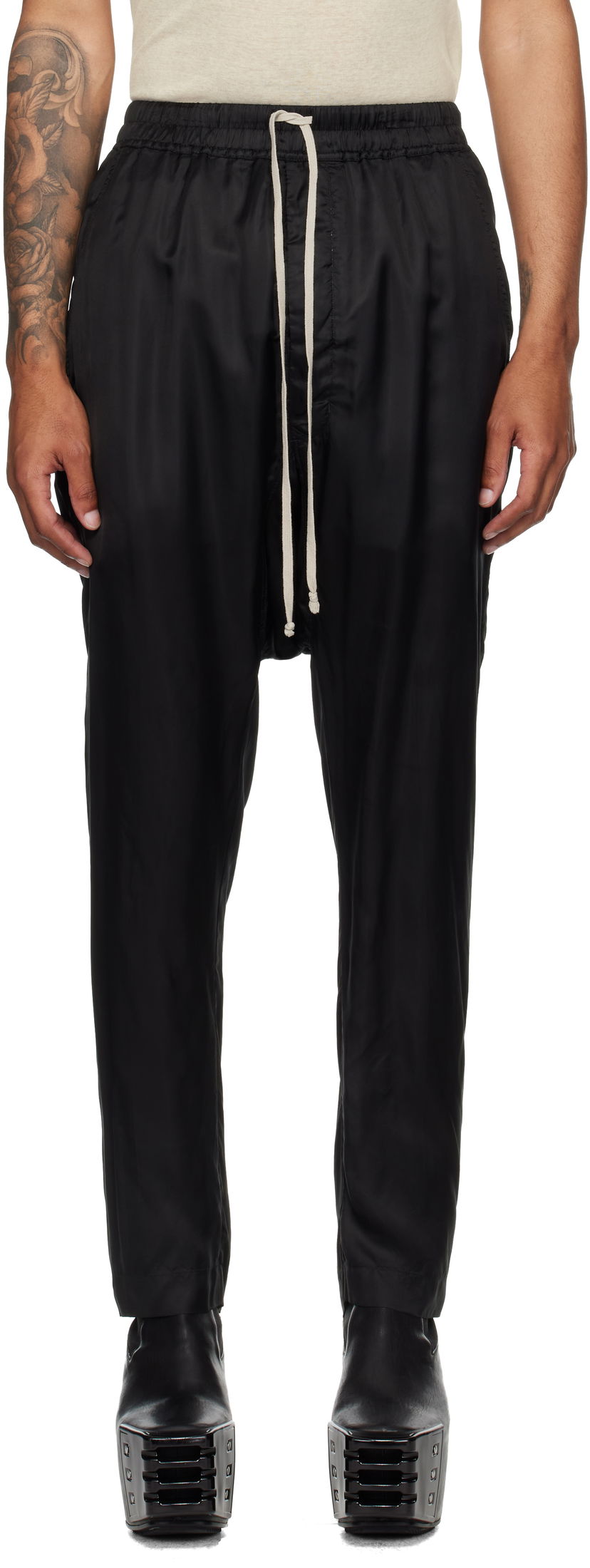 Housut Rick Owens Rick Owens Concordians Drawstring Trousers Musta | RU02E1380 K