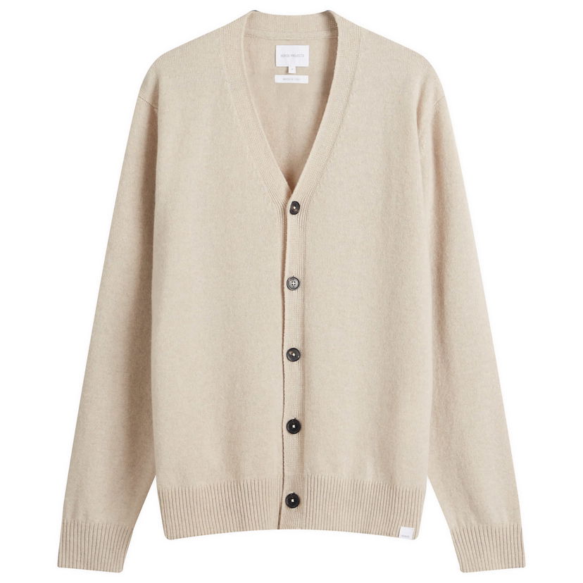 Villapaita NORSE PROJECTS Lambswool Knit Cardigan Beige | N45-0624-2064