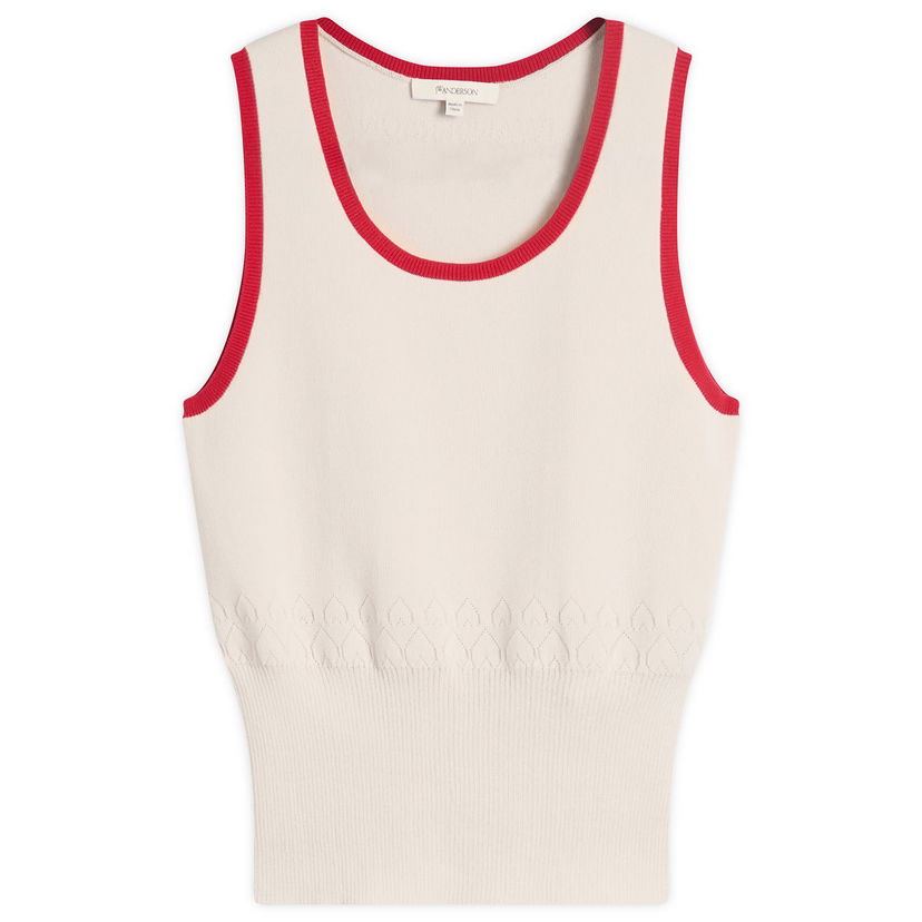 Tankkitoppi JW Anderson JW Anderson Contrast Trim Knit Vest Beige | KW1442-YN0432-241