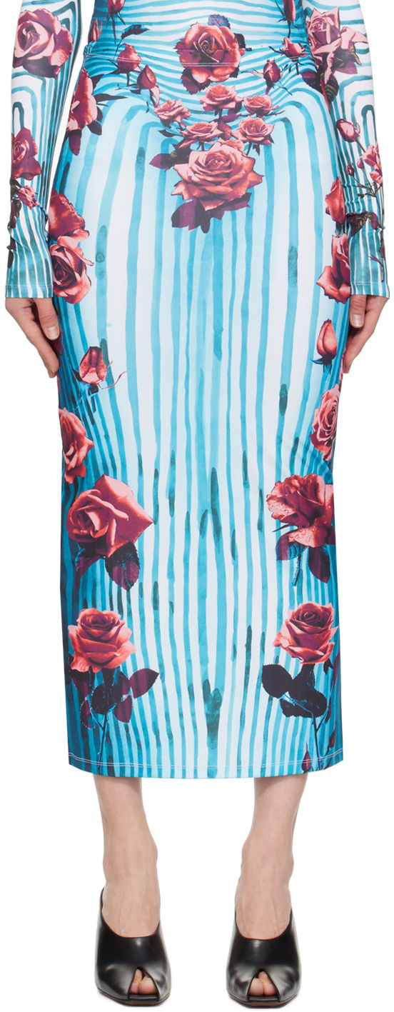 Hame Jean Paul Gaultier Flower Print Maxi Skirt Sininen | 24/25-F-JU088-J551-503001