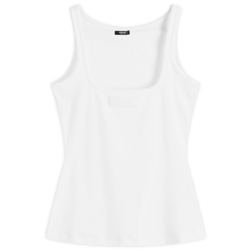 Tankkitoppi Versace Slim-Fit Ribbed Tank Top Valkoinen | 1017003-1A12060-1W000