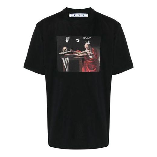 T-paita Off-White Caravaggio Print Short-Sleeve Tee Musta | OMAA038R21JER0031025, 0