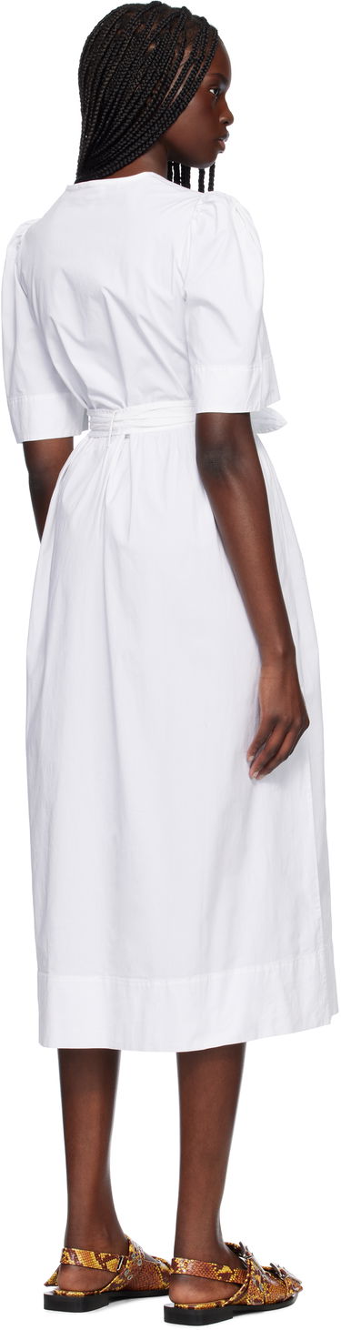 Mekko GANNI GANNI Stretch Cotton Tie Strap Midi Dress Valkoinen | W0306, 2