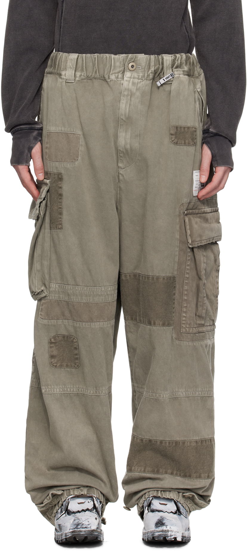 Cargo housut Maison MIHARA YASUHIRO MIHARA YASUHIRO Repair Cargo Pants Vihreä | A14PT053