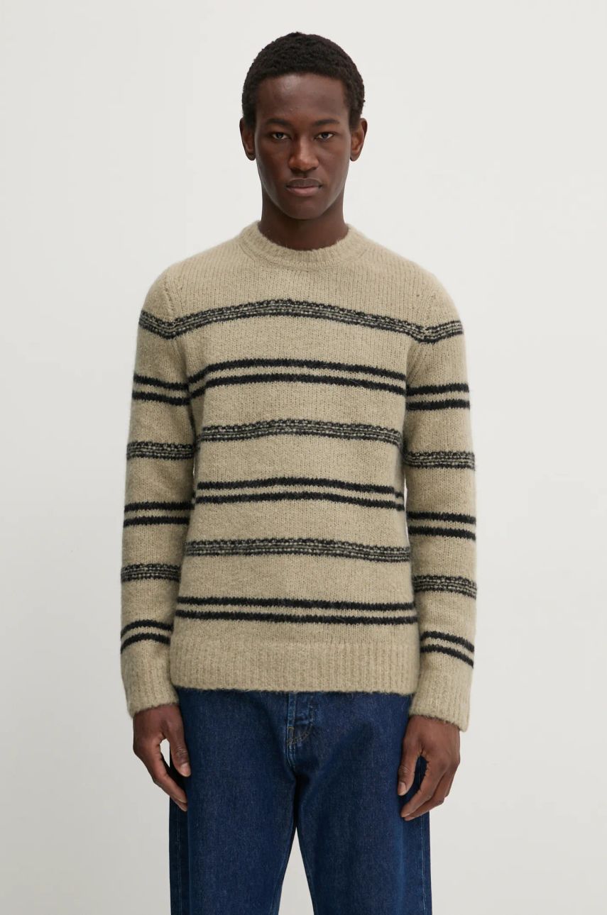 Villapaita Samsoe Samsoe Samsoe Samsoe SAARIN Striped Wool Sweater Beige | M24300098, 0