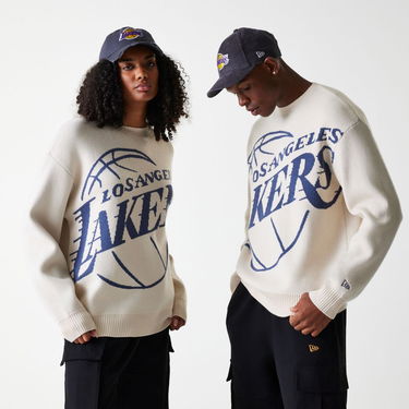Villapaita New Era New Era NBA LA Lakers Oversized Knit Sweater Beige | 60684350, 0