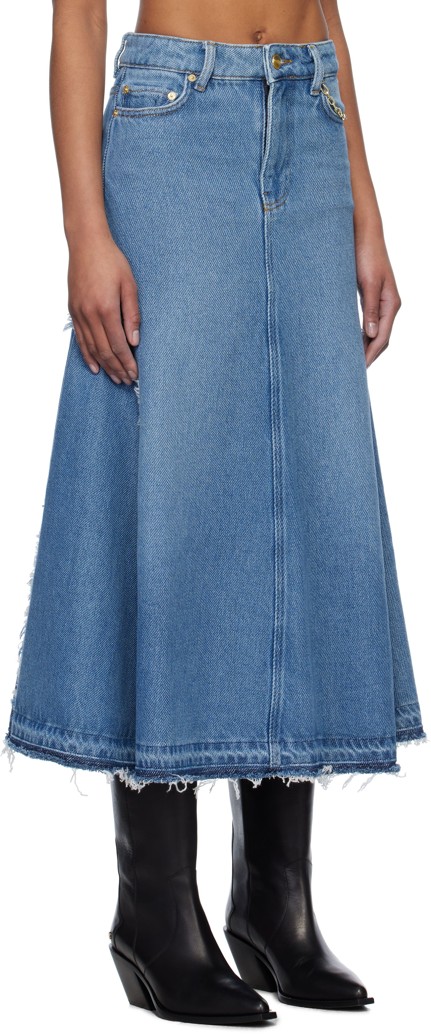 Hame GANNI GANNI Denim Midi Skirt Sininen | J1601, 1