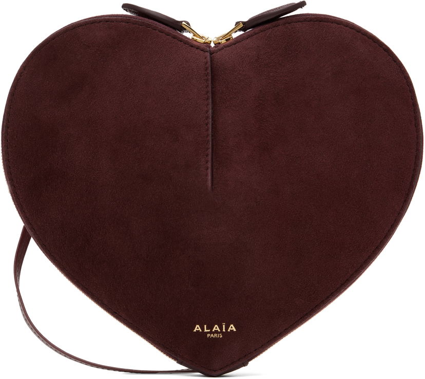 Käsilaukku Alaïa ALAÏA 'Le Coeur' Suede Crossbody Bag Burgundia | AA1P003CA577