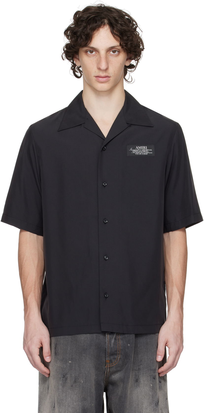 Paita AMIRI Amiri 'Amiri Spirit' Bowling Shirt Musta | AMSTCA1148