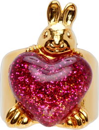 Chopova Lowena Belly Bunny Heart Ring