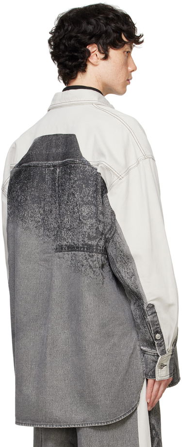 Paita Feng Chen Wang Feng Chen Wang Printed Denim Jacket Harmaa | FUF18JK04B, 2