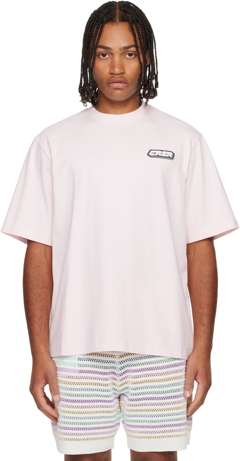 T-paita Casablanca 'Casa' Racing Oversized Short Sleeve T-shirt Vaaleanpunainen | M-AW25-JTS-044-01