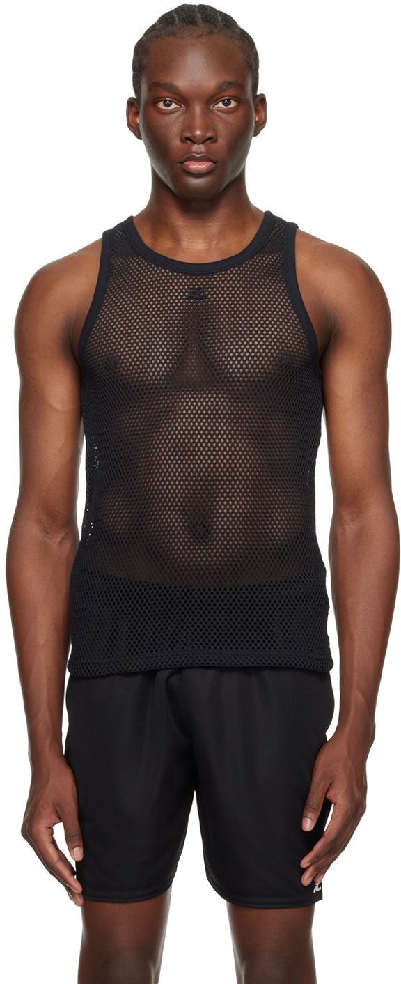 Tankkitoppi Courrèges Courrèges Mesh Tank Top Musta | 124JDE011JS0119
