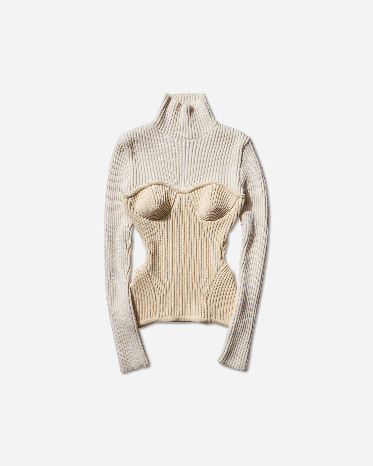 Villapaita Jean Paul Gaultier Corset Turtleneck Sweater Valkoinen | 2503WPO005K001 0103, 1
