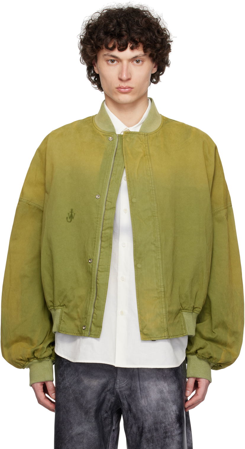 Bomber-takki JW Anderson JW Anderson Relaxed Cotton Bomber Jacket Vihreä | JK0382-PG1767