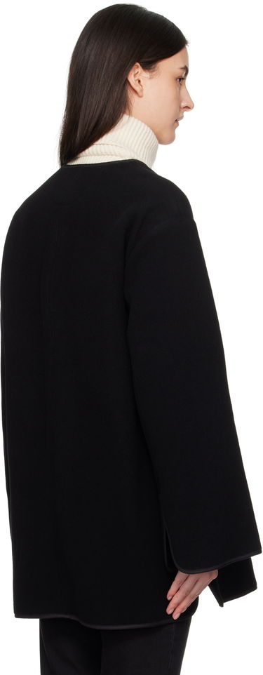 Takit TOTEME TOTEME Felted Wool Zip-Up Jacket Musta | 251-WRO4262-FB0039, 2