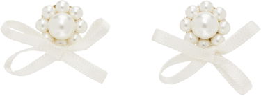 Korvakorut Simone Rocha Simone Rocha Petite Bow Daisy Stud Earrings Valkoinen | ERG552 0904, 0