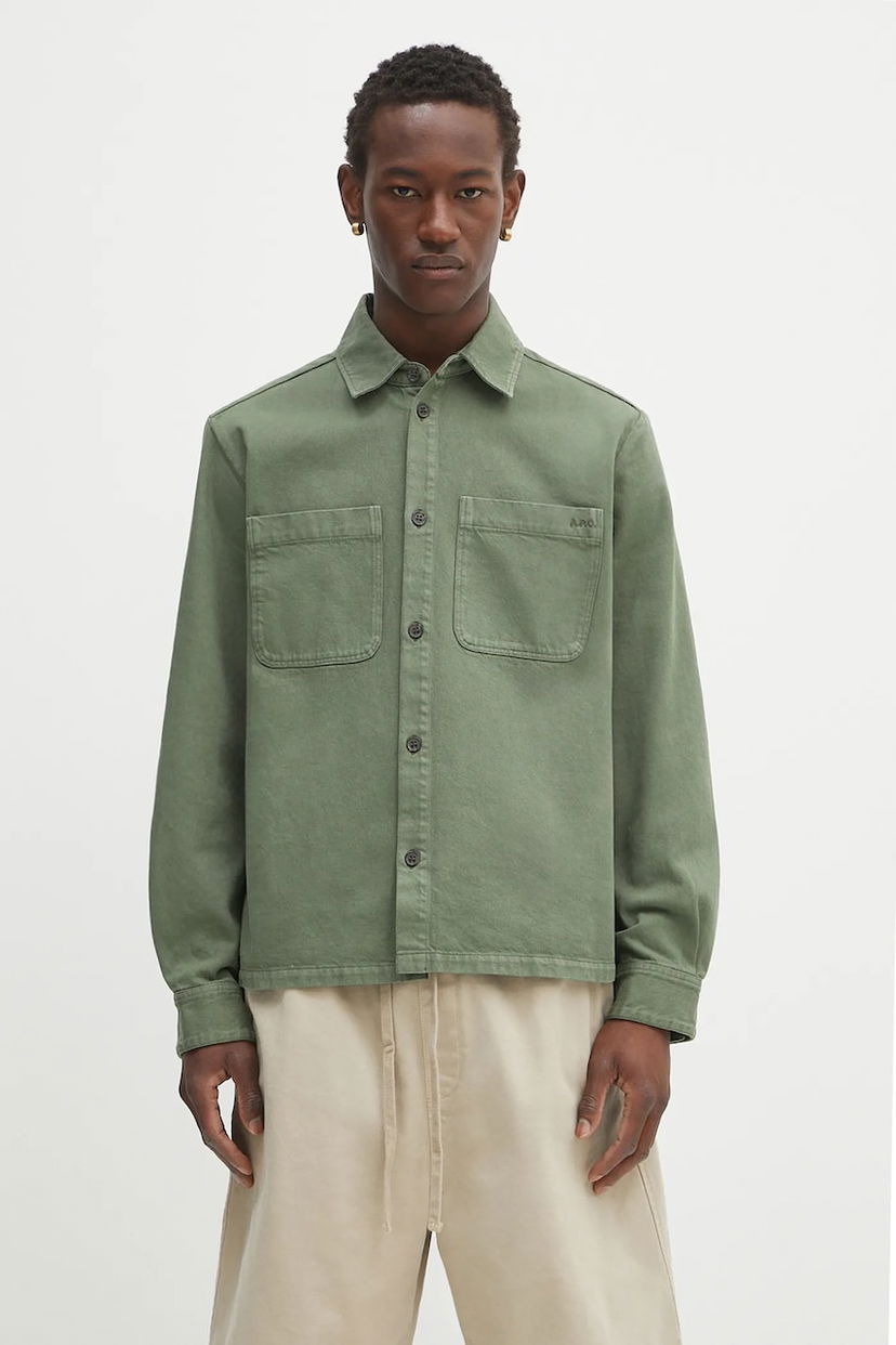 Paita A.P.C. A.P.C. Surchemise Leon Regular Fit Shirt Vihreä | COGZV.H32019