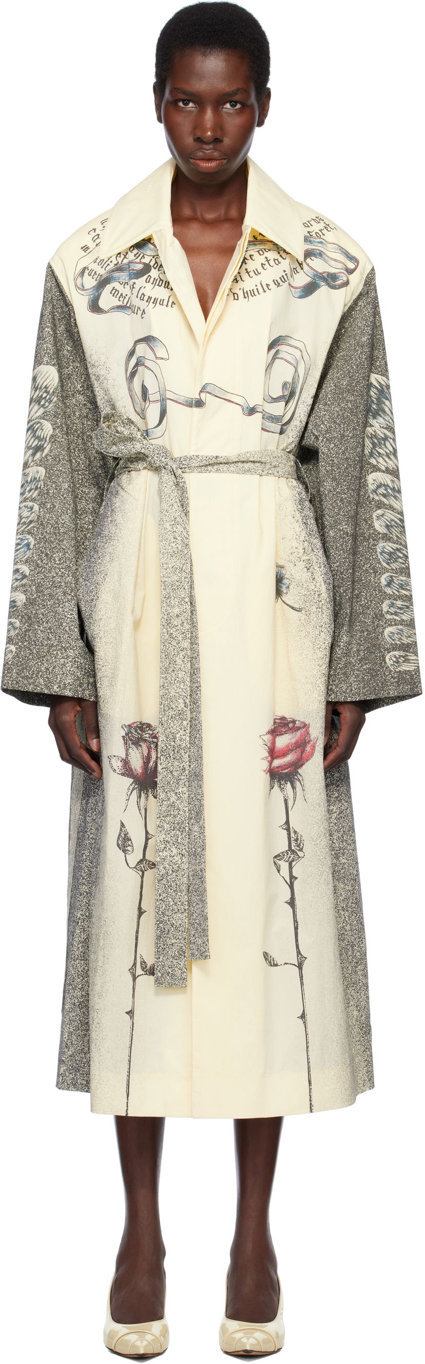 Trenssitakki Jean Paul Gaultier Jean Paul Gaultier 'The Multi-Tattoo' Print Trench Coat Keltainen | 25/34-U-MA035-C587-030030