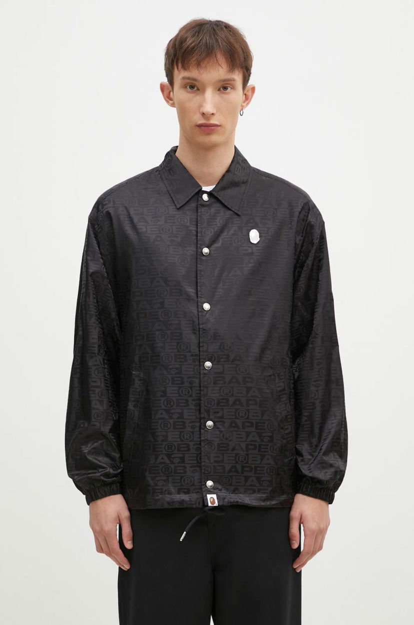 Tuulitakki BAPE Lux Sport Pattern Jacquard Nylon Coach Jacket Musta | 1K80140314