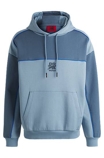 Huppari BOSS HUGO x RB Cotton-Blend Hoodie with Piping Sininen | 50542808