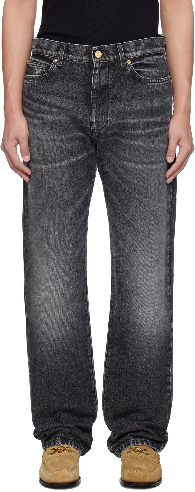 Jeans Versace Versace Stonewashed Jeans Musta | 1018911_1A13597