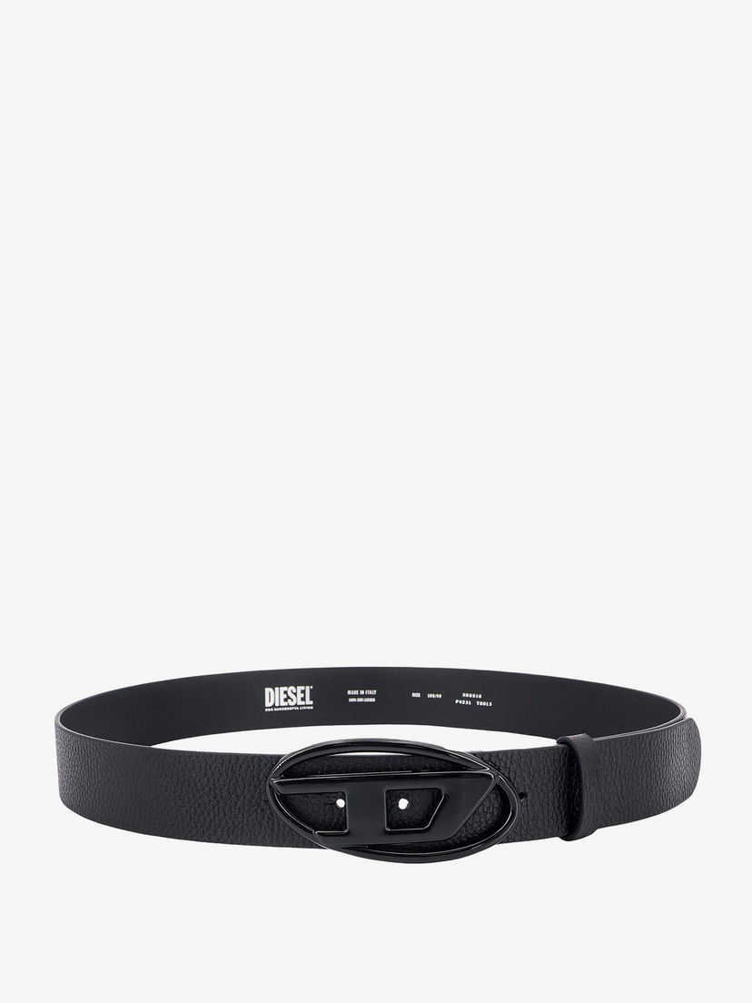 Vyöt Diesel Men's Diesel Leather Belt with D Logo Buckle Musta | X08516P4231T8013
