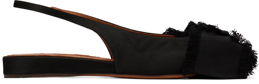 Tennarit ja kengät LANVIN Lanvin Slingback Ballerina Flats Musta | FW-FSMA02-SATN-A24