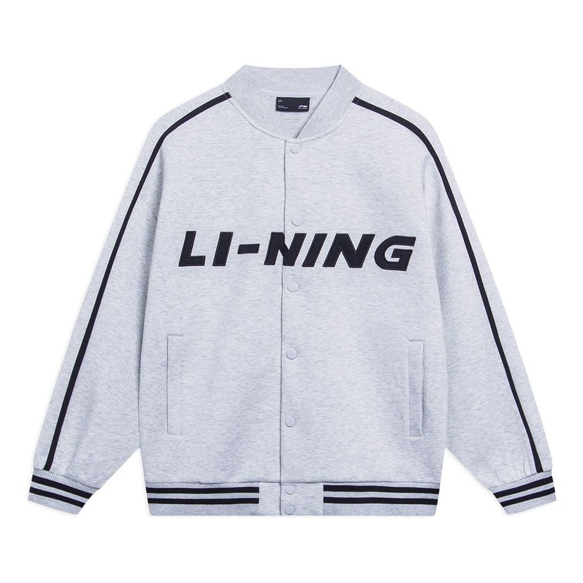 Bomber-takki Li-Ning Striped Graphic Baseball Jacket Harmaa | AWDT545-4