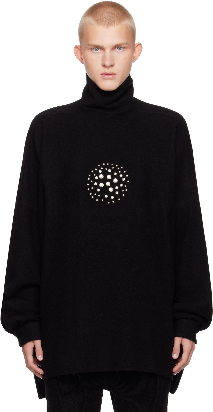 Villapaita Rick Owens Turtleneck Jumbo Orb Musta | RR02D6209 WLDES3