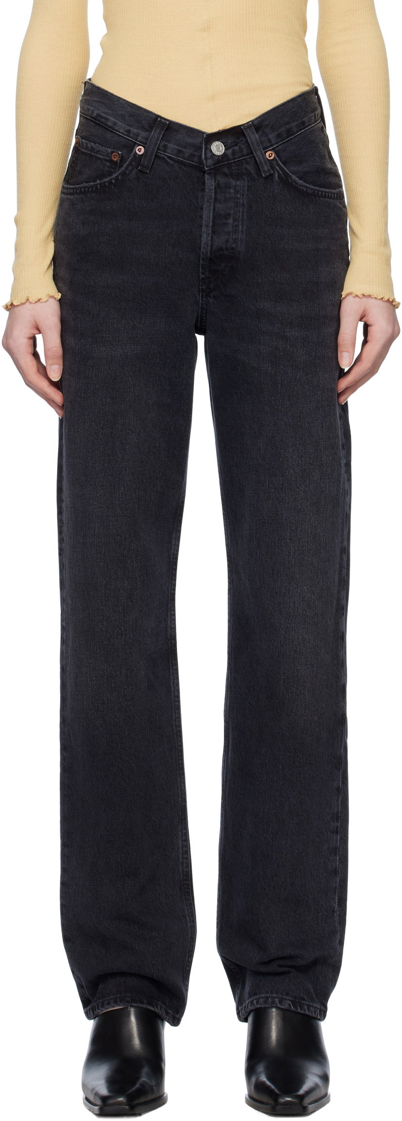 Jeans AGOLDE AGOLDE V-Waist Kelly Jeans Musta | A229-1157