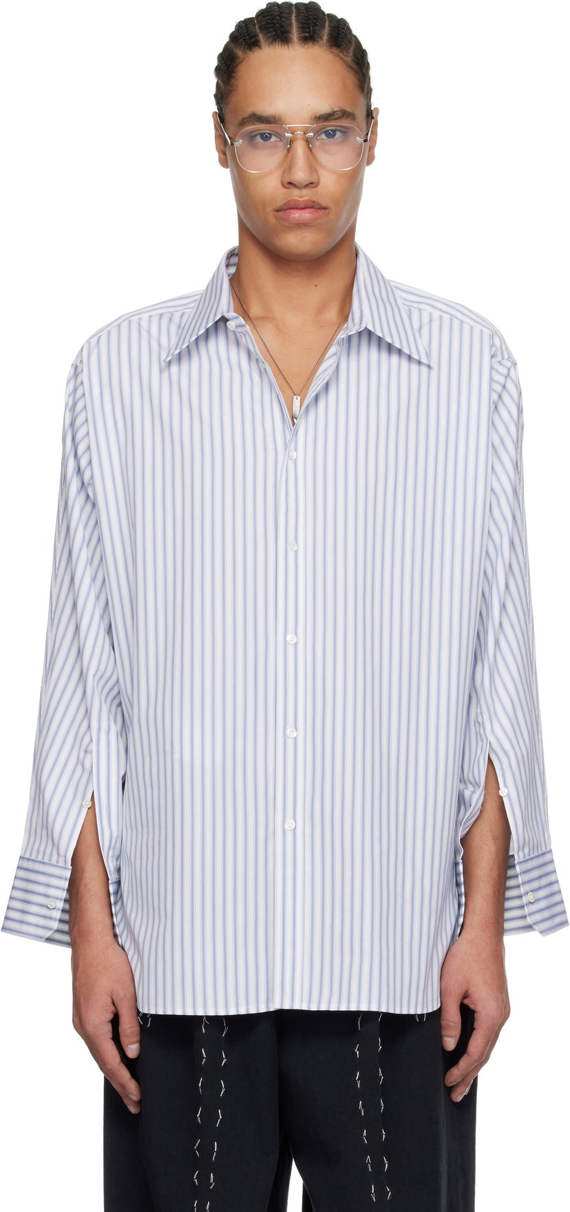 Paita Maison Margiela Maison Margiela Stripe Cotton Shirt Valkoinen | S50DT0049 M35311