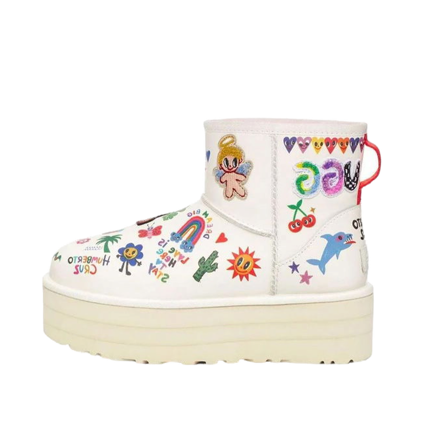 Tennarit ja kengät UGG Classic Mini Platform Boot Pop Sketch (Women's) Beige | 1153065-WHT