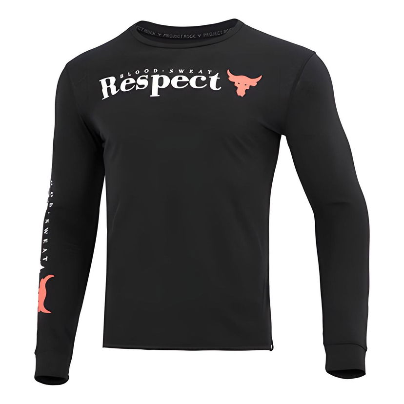 Huppari Under Armour Project Rock Respect Long Sleeve T-Shirt Musta | 1373761-001