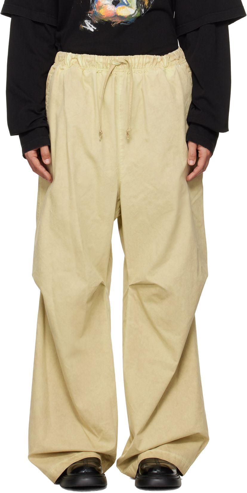 Verryttelyhousut We11done We11done Tucked Wide Leg Trousers Keltainen | WD-PT3-24-262-U-GR