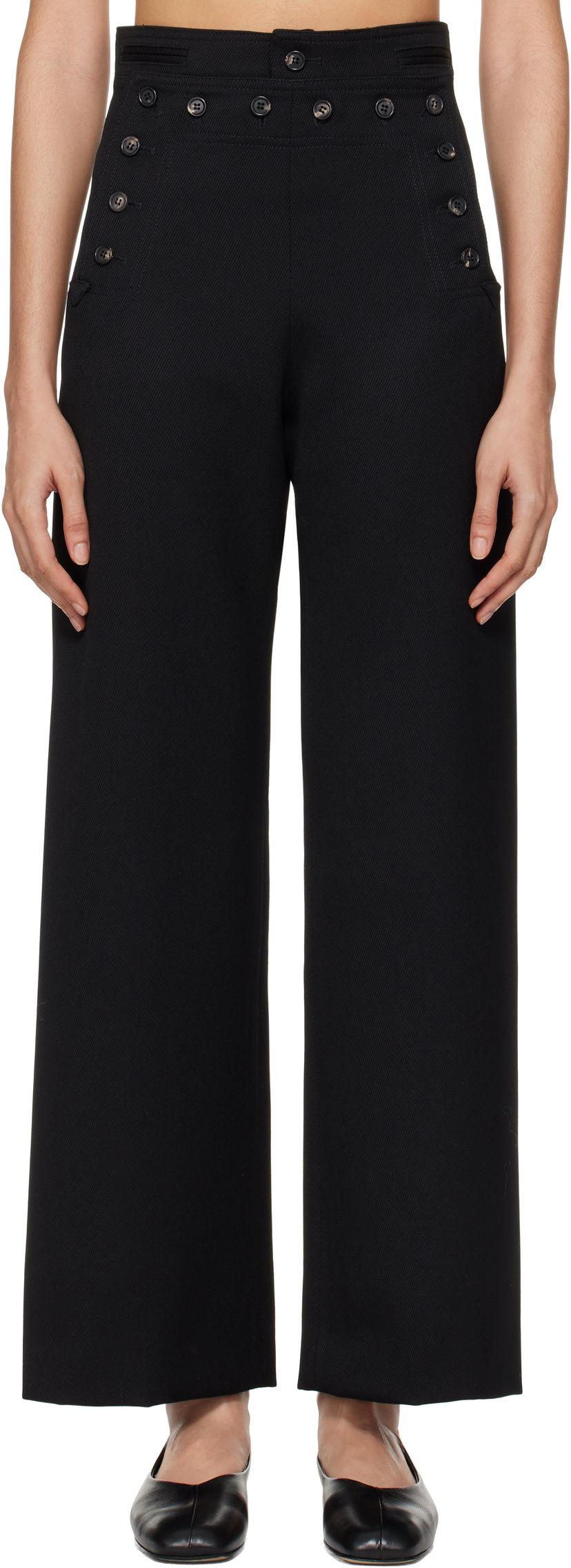 Housut Bode Sailor Riding Twill Trousers Musta | WRF24BT014