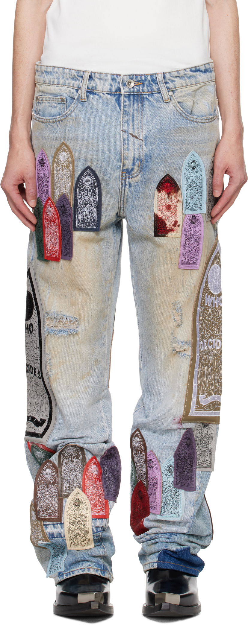 Jeans Who Decides War Multicolored Graphic Print Jeans Sininen | 1120620030FW24