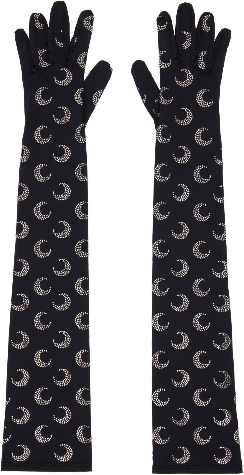 Käsineet Marine Serre Marine Serre Moon Strass Jersey Long Gloves Musta | WSA024A CJER0002