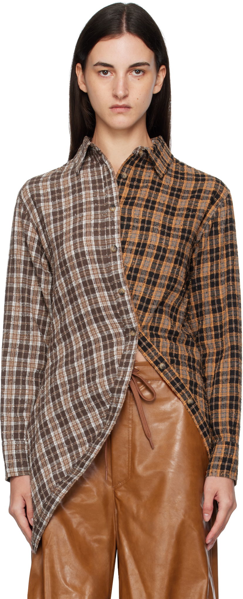 Paita Andersson Bell Andersson Bell Twist Check Shirt Ruskea | atb1361w