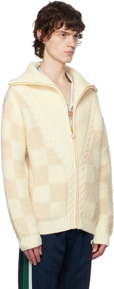 Villapaita Casablanca Casablanca Merino Fleece Zip-Up Jacket Beige | MPS25-KW-851-01, 1