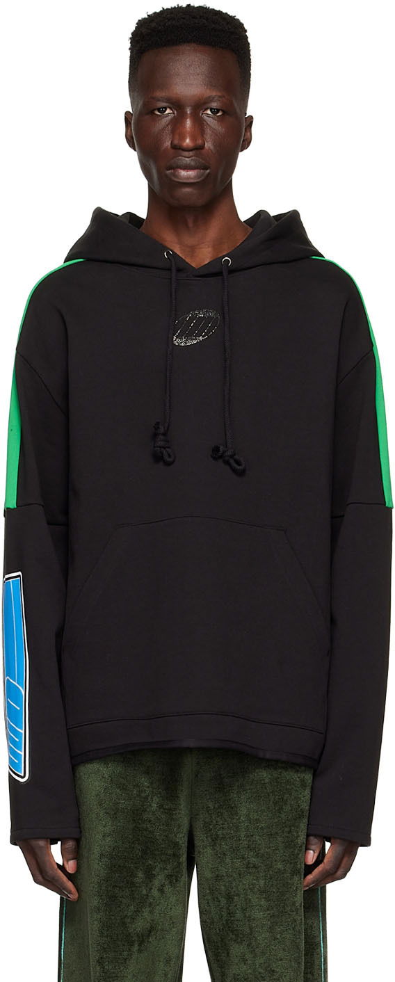 Huppari We11done Cotton Graphic Hoodie Musta | WD-TH1-22-556-U-BK