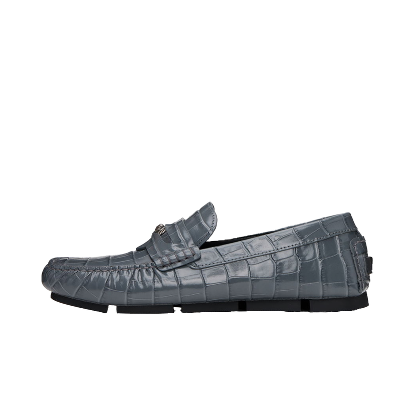 Tennarit ja kengät Versace Gray Medusa Croc-Effect Driver Loafers Harmaa | 1013960_1A09881