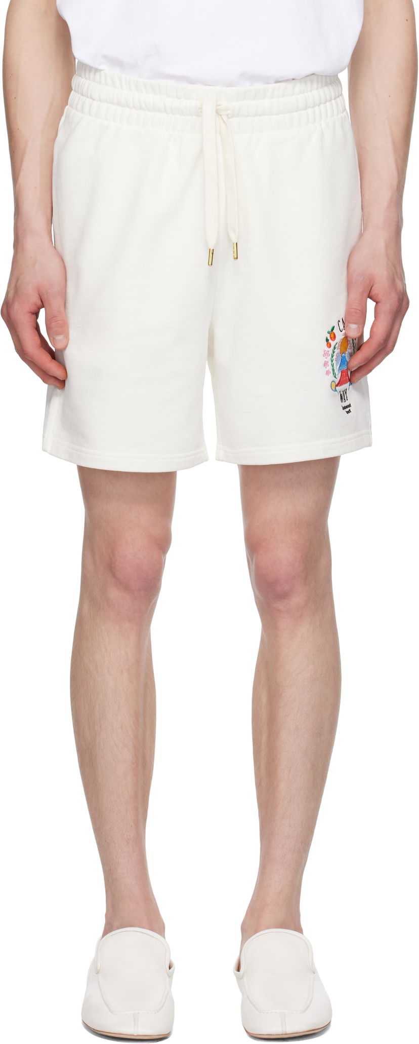 Shortsit Casablanca Casablanca 'Casa Way' Mountain Sweat Shorts Valkoinen | MPF25-JTR-003-04