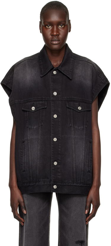 Liivi We11done We11done Horror Movie Sleeveless Denim Jacket Musta | WD-DV3-22-384-U-BK, 0