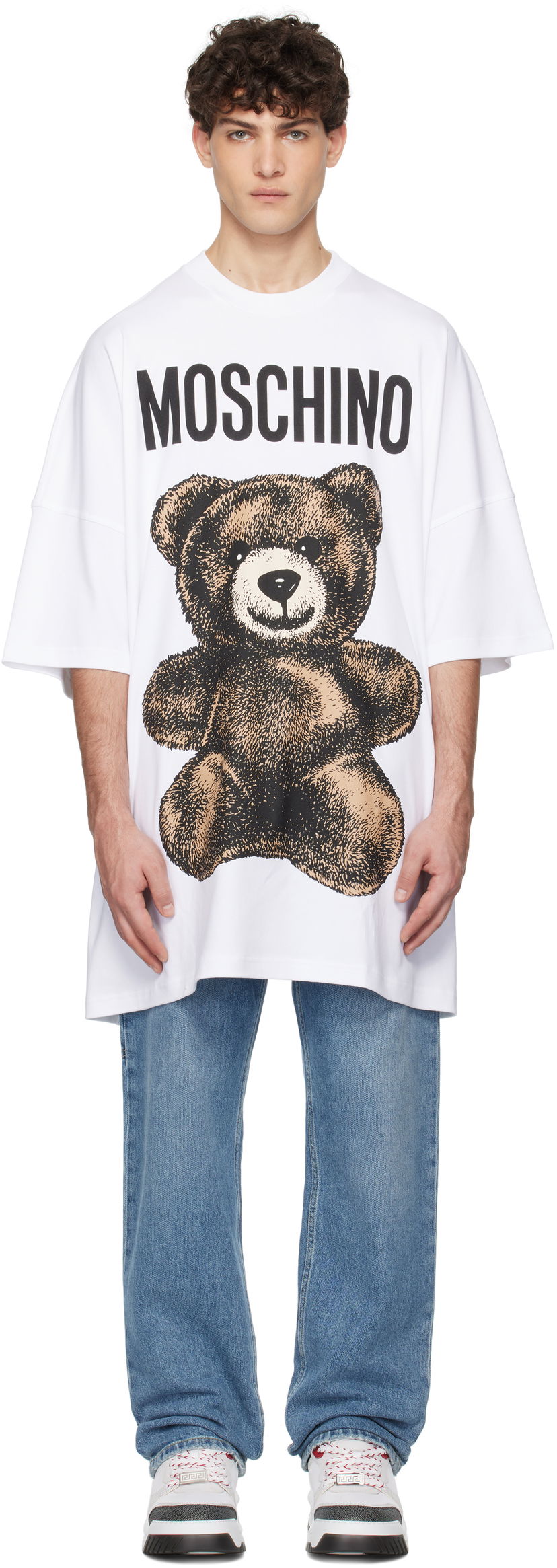 T-paita Moschino Moschino Oversized Maxi Teddy Bear T-Shirt Valkoinen | 251ZZV071202441001