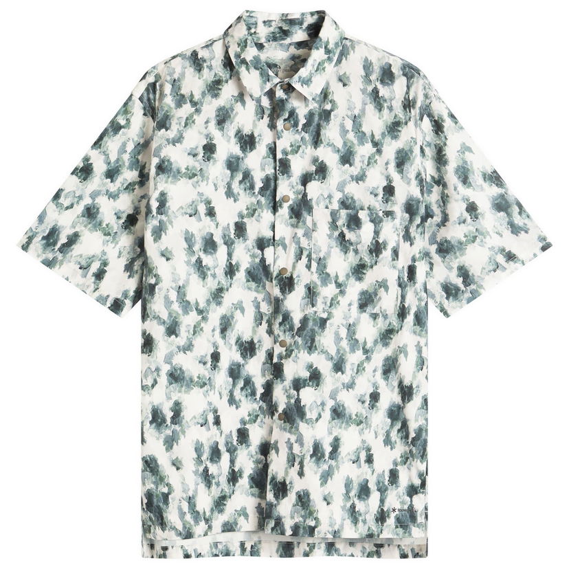 Paita Snow Peak Printed Breathable Quick Dry Shirt, Size Large Valkoinen | SH-25SU003-GY